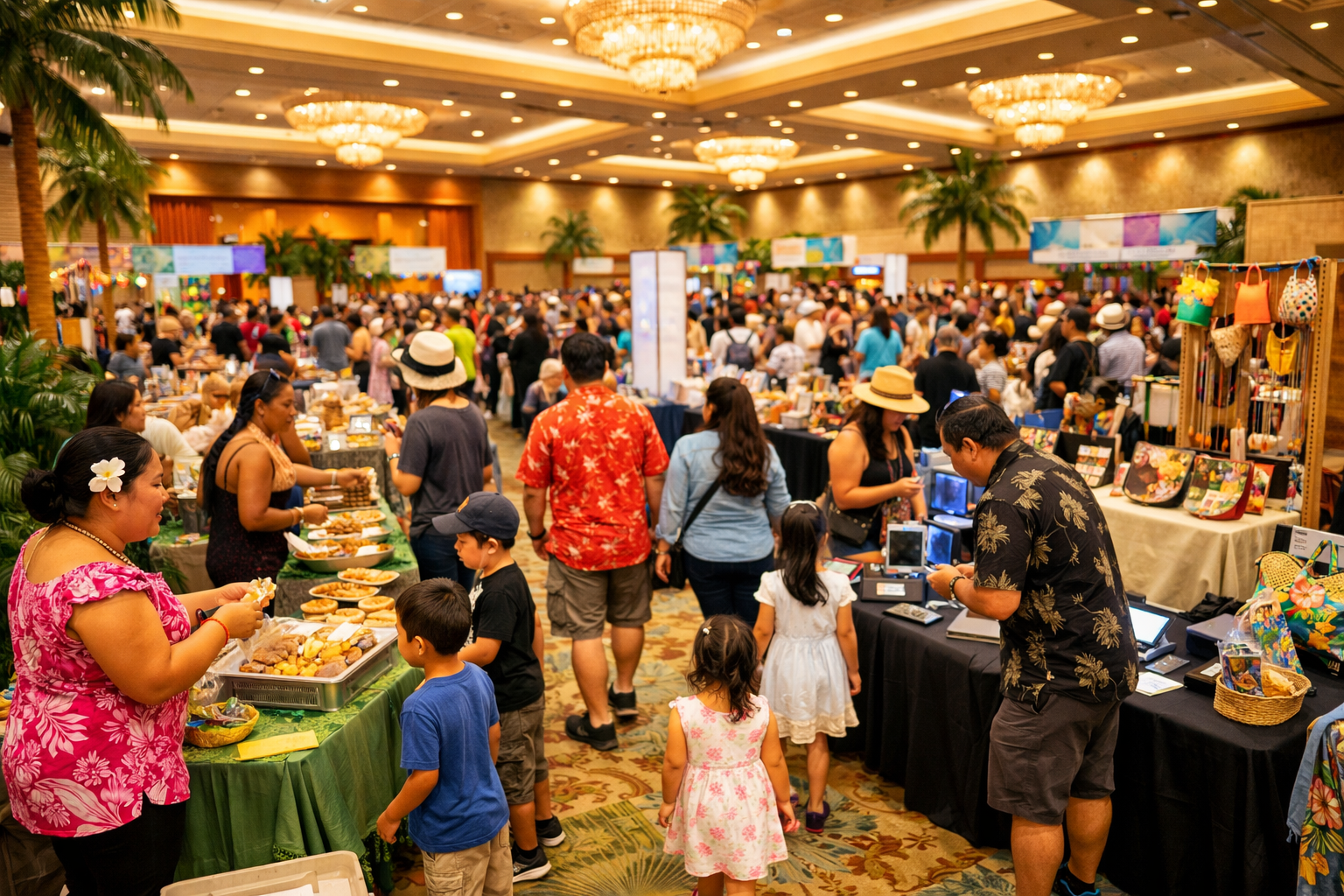 Vendors and attendees at the Marianas Business Showcase trade show at Crowne Plaza